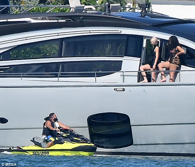 DJ Khaled, 42, hangs with Kylie Jenner, 21, on luxury yacht and takes selfies on jet ski in Miami | Daily Mail Online