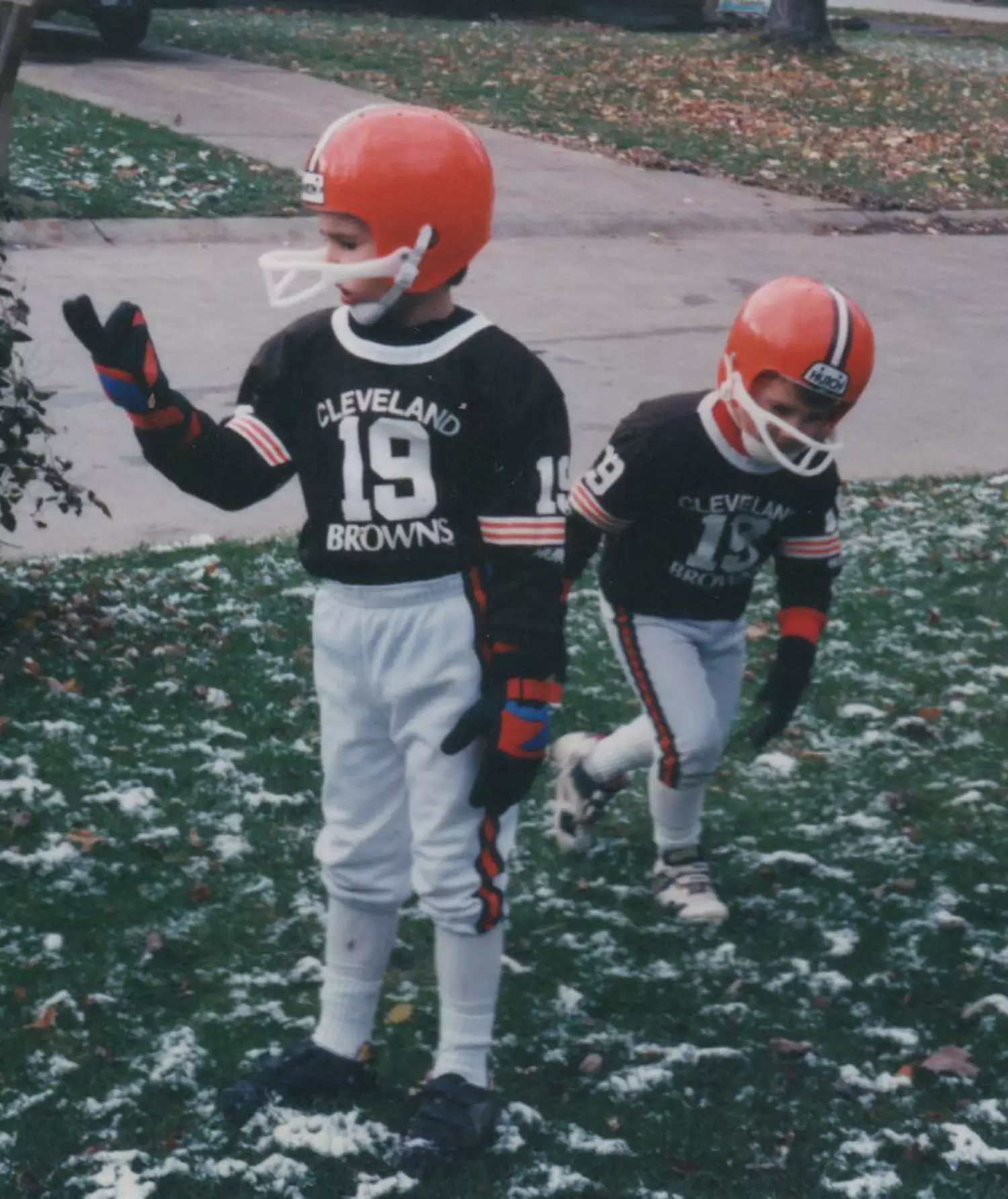 Jason and Travis Kelce as kids