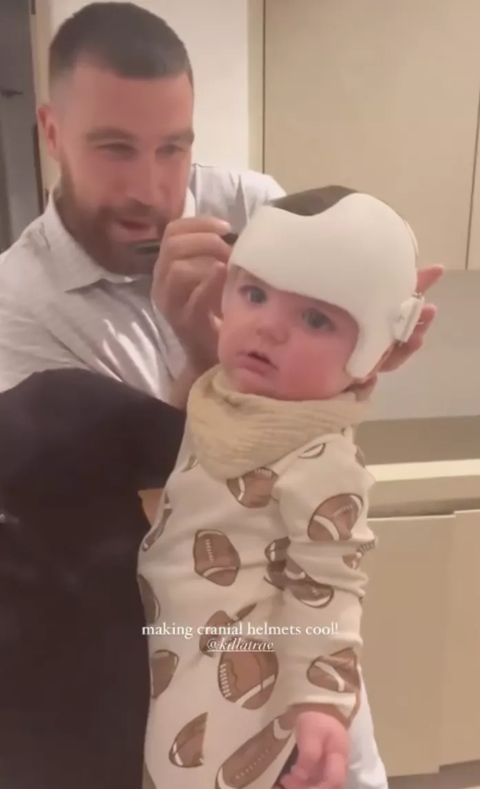 Travis Kelce Adorably Signs His Friend Chandler Parson's Son's Cranial Helmet: 'Uncle Trav's in Town!'