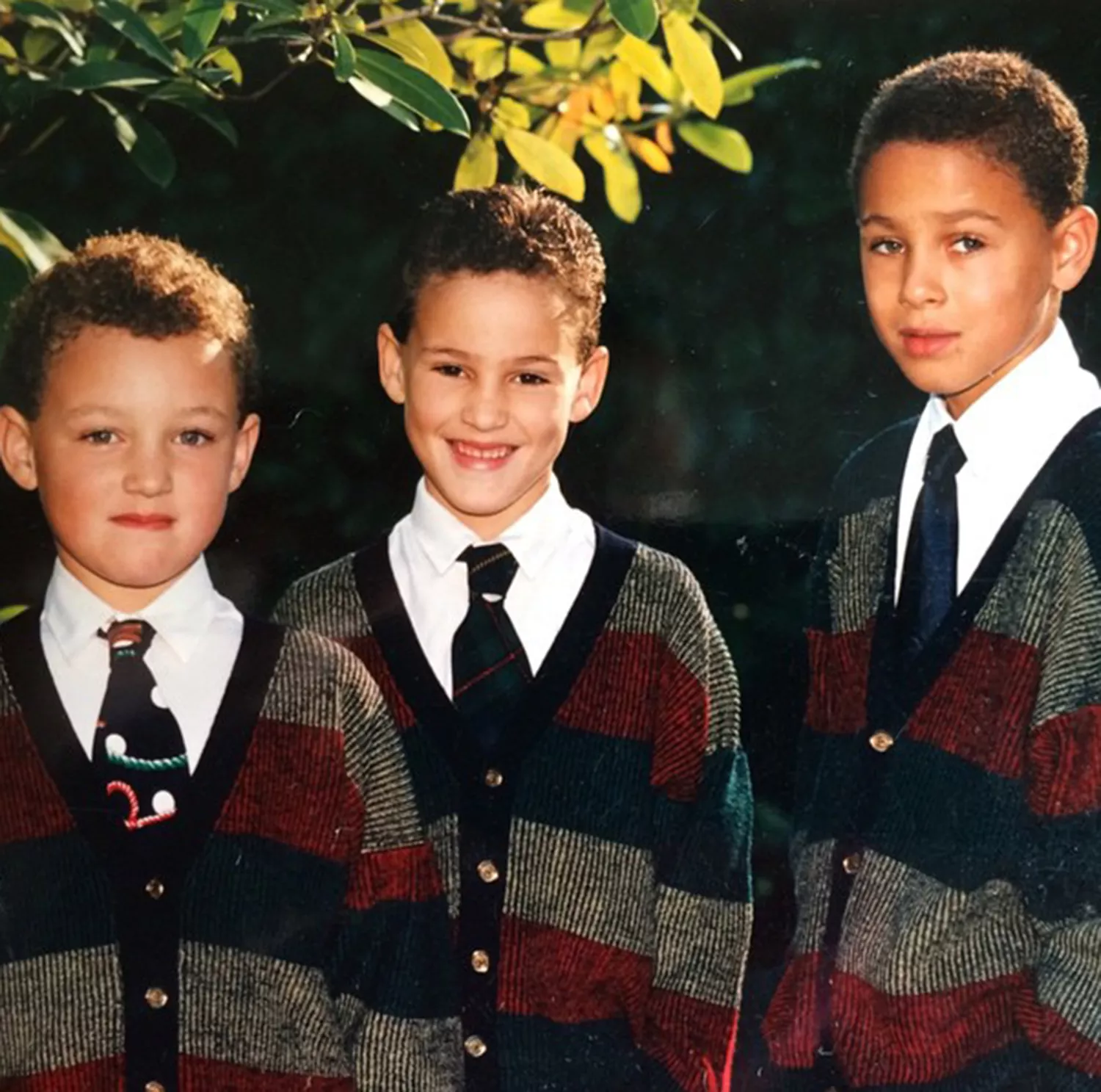 Klay Thompson, Mychel Thompson, and Trayce Thompson as kids. 