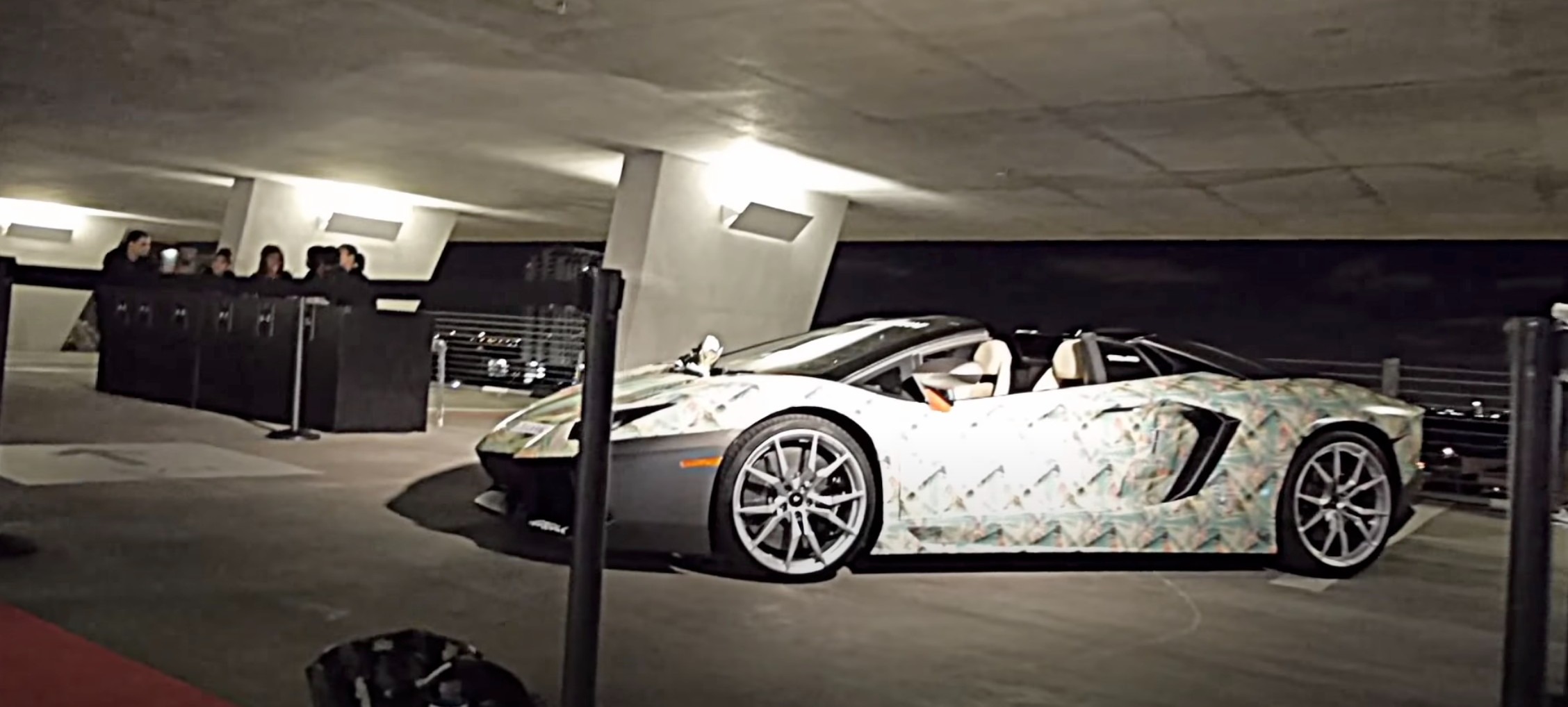 LeBron James’ Lamborghini Aventador Roadster with a Nike-themed vinyl wrap