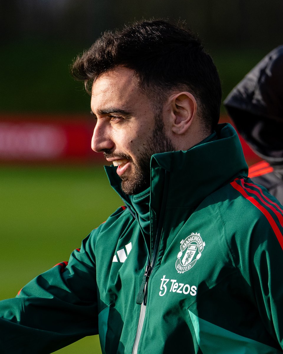 Bruno Fernandes in training at Carrington.