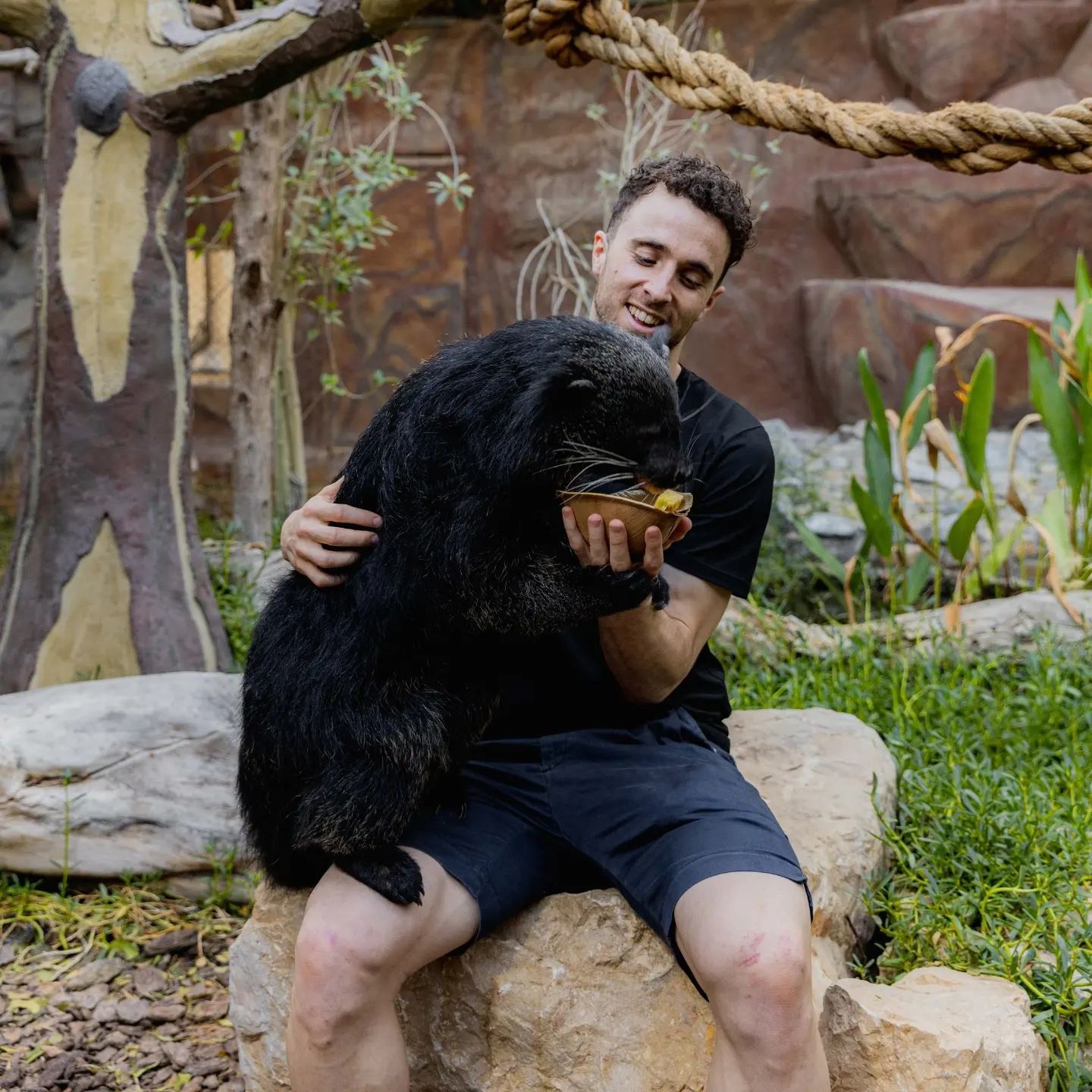 Jota spent time feeding the animals