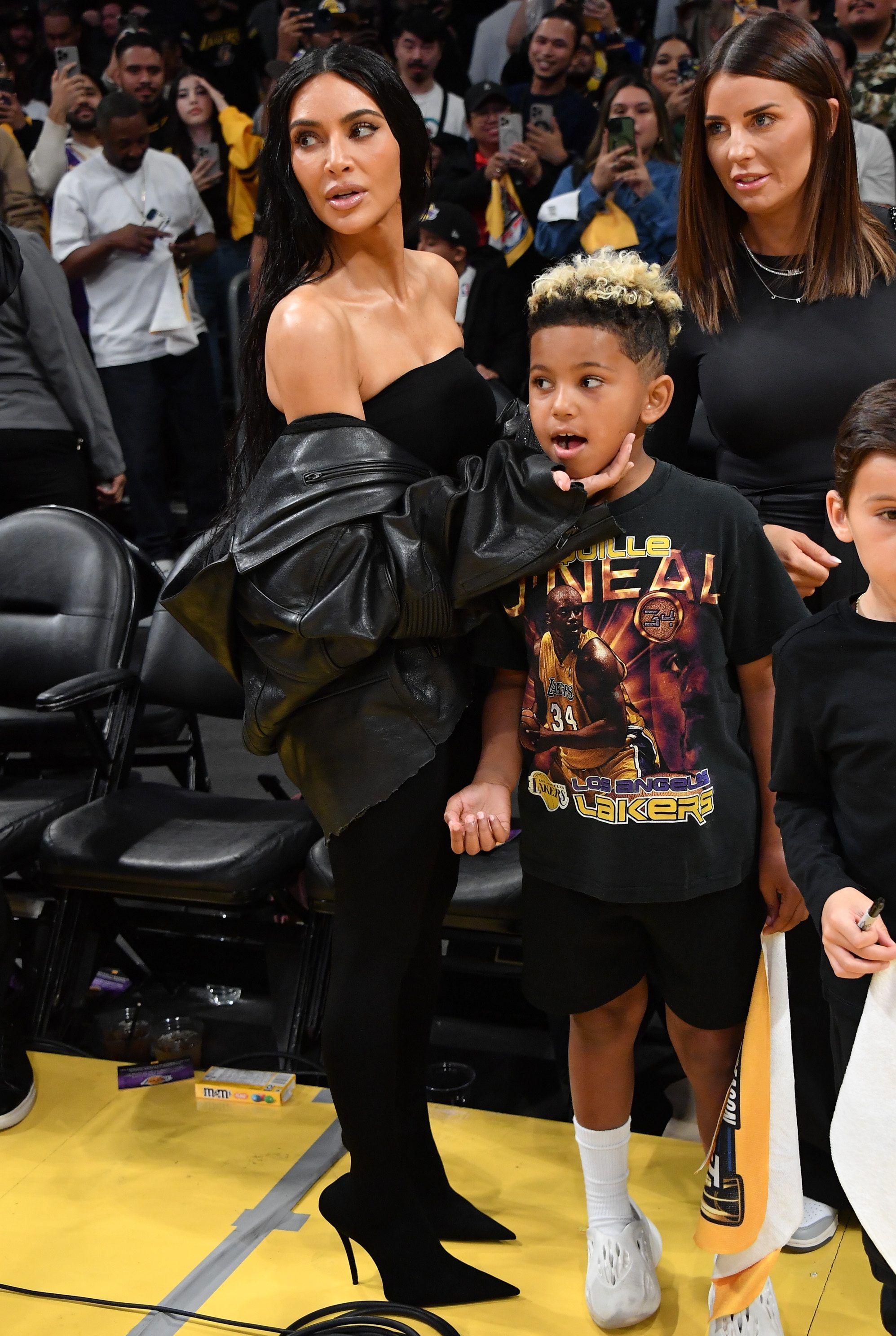 Kim Kardashian and Kanye West's son Saint debuts bleached hair  transformation on 8th birthday