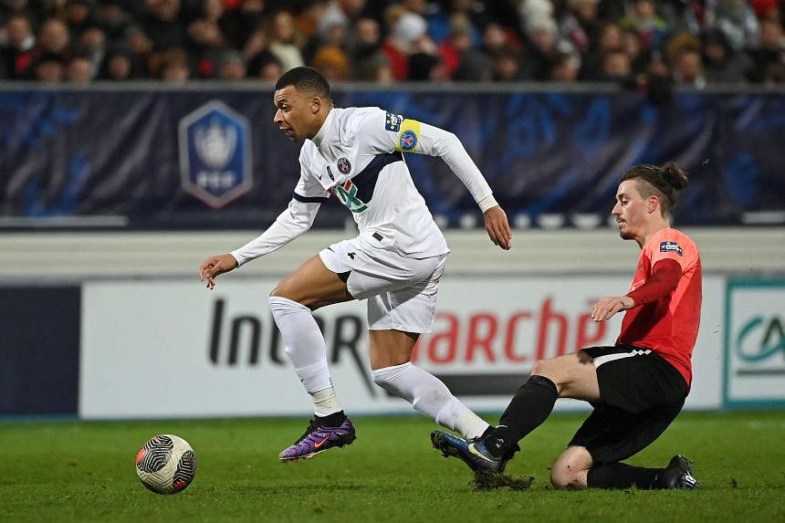 Kylian Mbappe and Paris Saint-Germain revel in nine-goal French Cup rout at  sixth-tier amateurs | The Straits Times