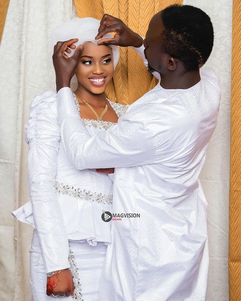 Sadio Mane and his newly wedded wife Aisha Tamba