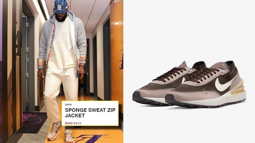 LeBron James pulls up to Clippers-Lakers donning $625 jacket with Nike  Waffle Ones