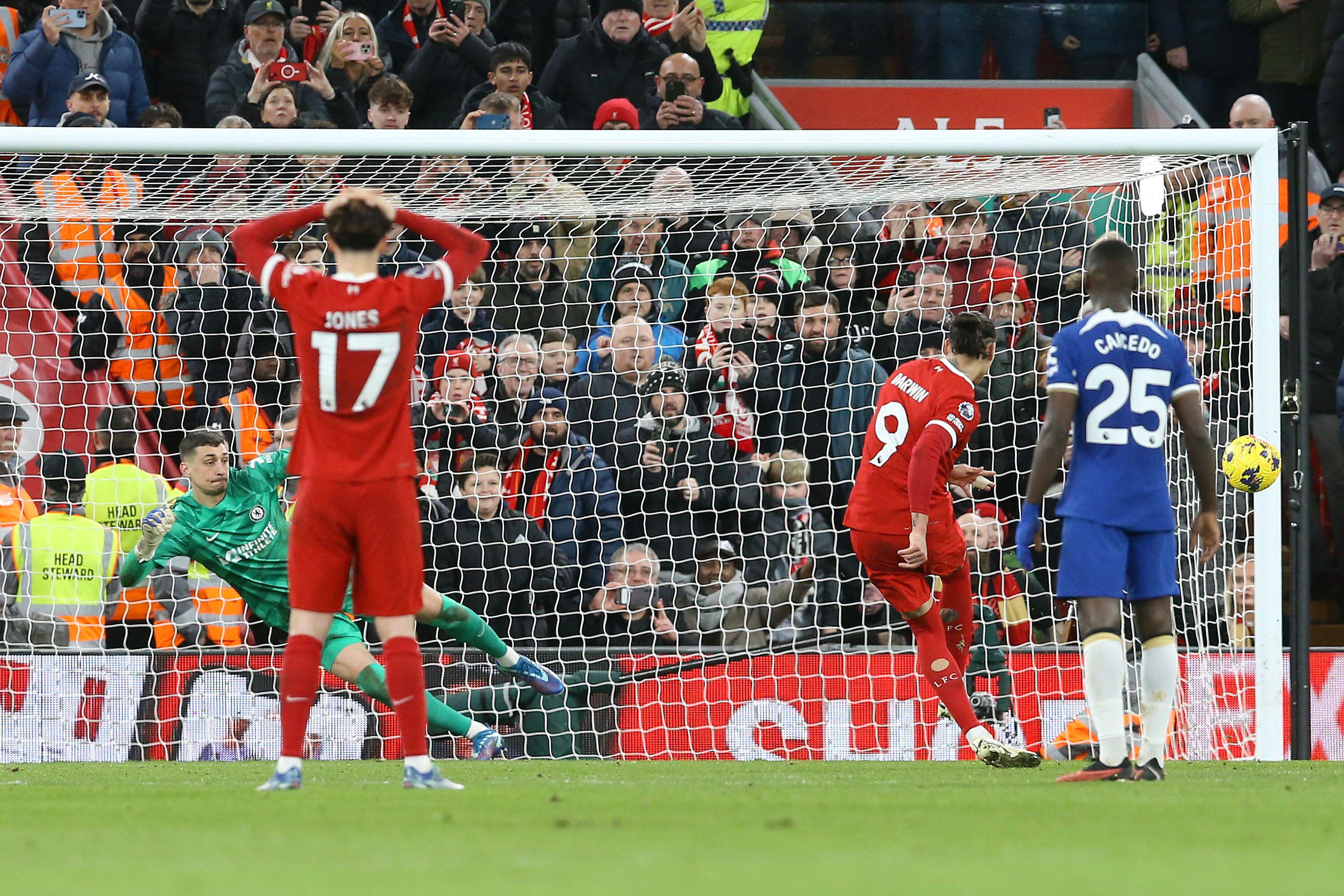 Darwin Nunez hit the woodwork four times - including with his penalty