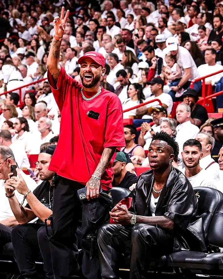 Vinicius Jr and Neymar spotted at Heat Game 4 NBA Finals in Miami (Photos)  - Report Minds