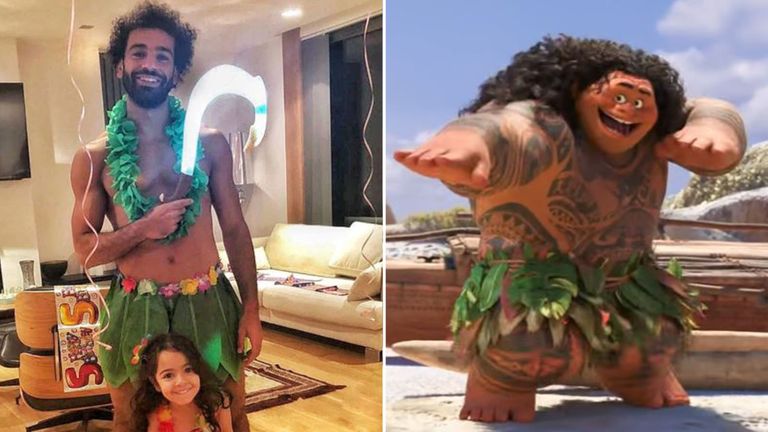 Mohamed Salah: Liverpool star dresses up as Disney character for daughter's birthday | UK News | Sky News