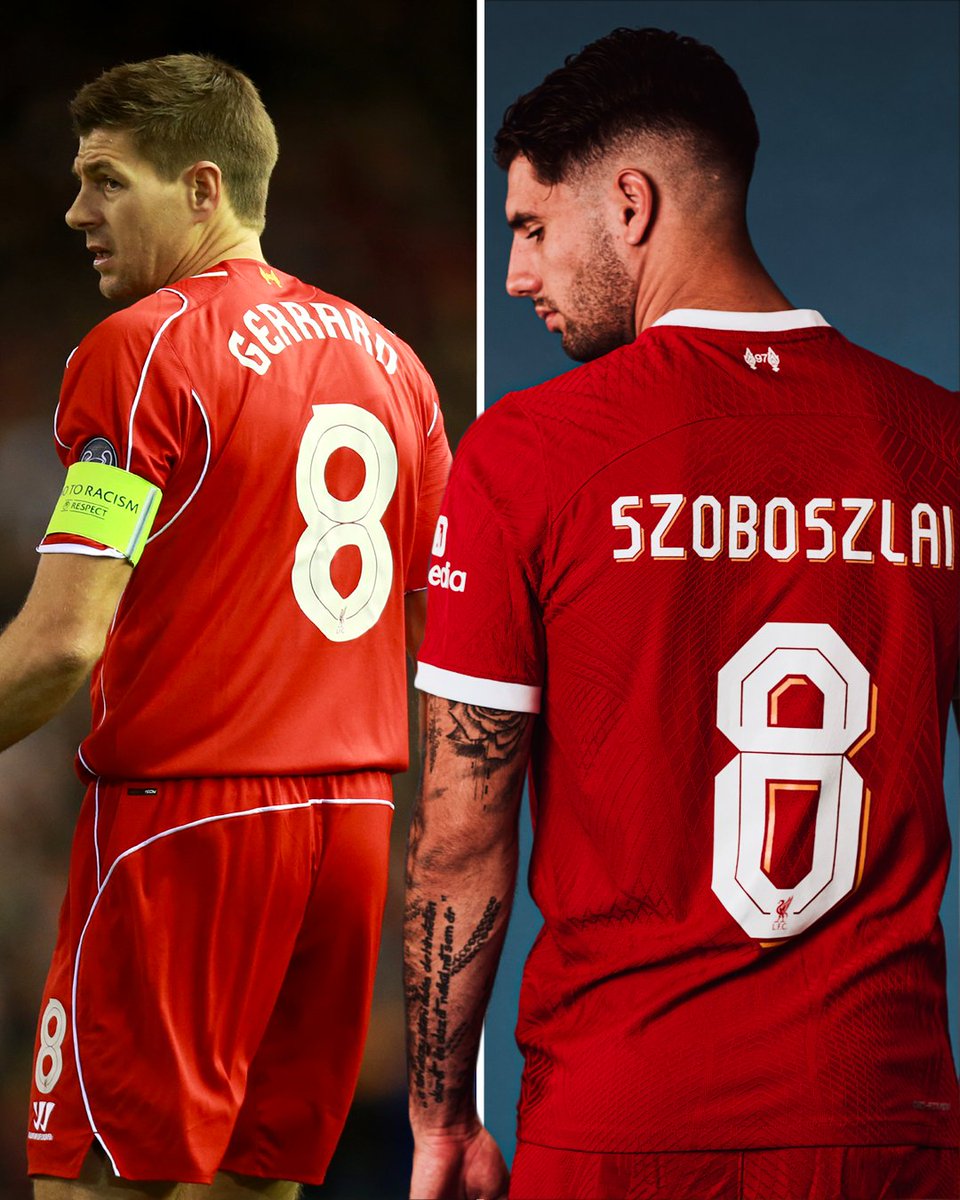 SPORTbible on X: "Liverpool's new signing Dominik Szoboszlai chose the number 8 shirt because he has a tattoo of Steven Gerrard “I have a tattoo from Steven Gerrard. That was