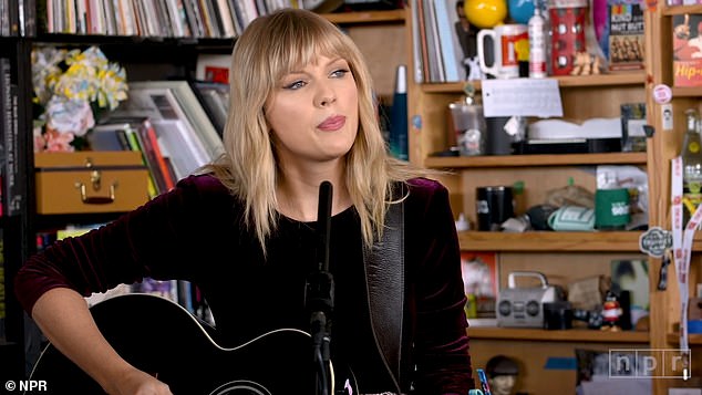 A smaller crowd: She sang and played her guitar for an NPR stop for Lover