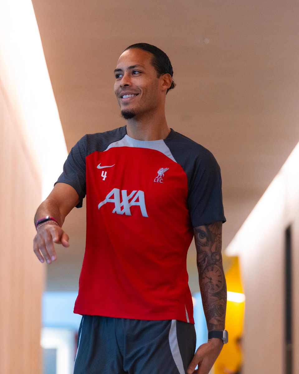 Virgil van Dijk at the AXA Training Centre.