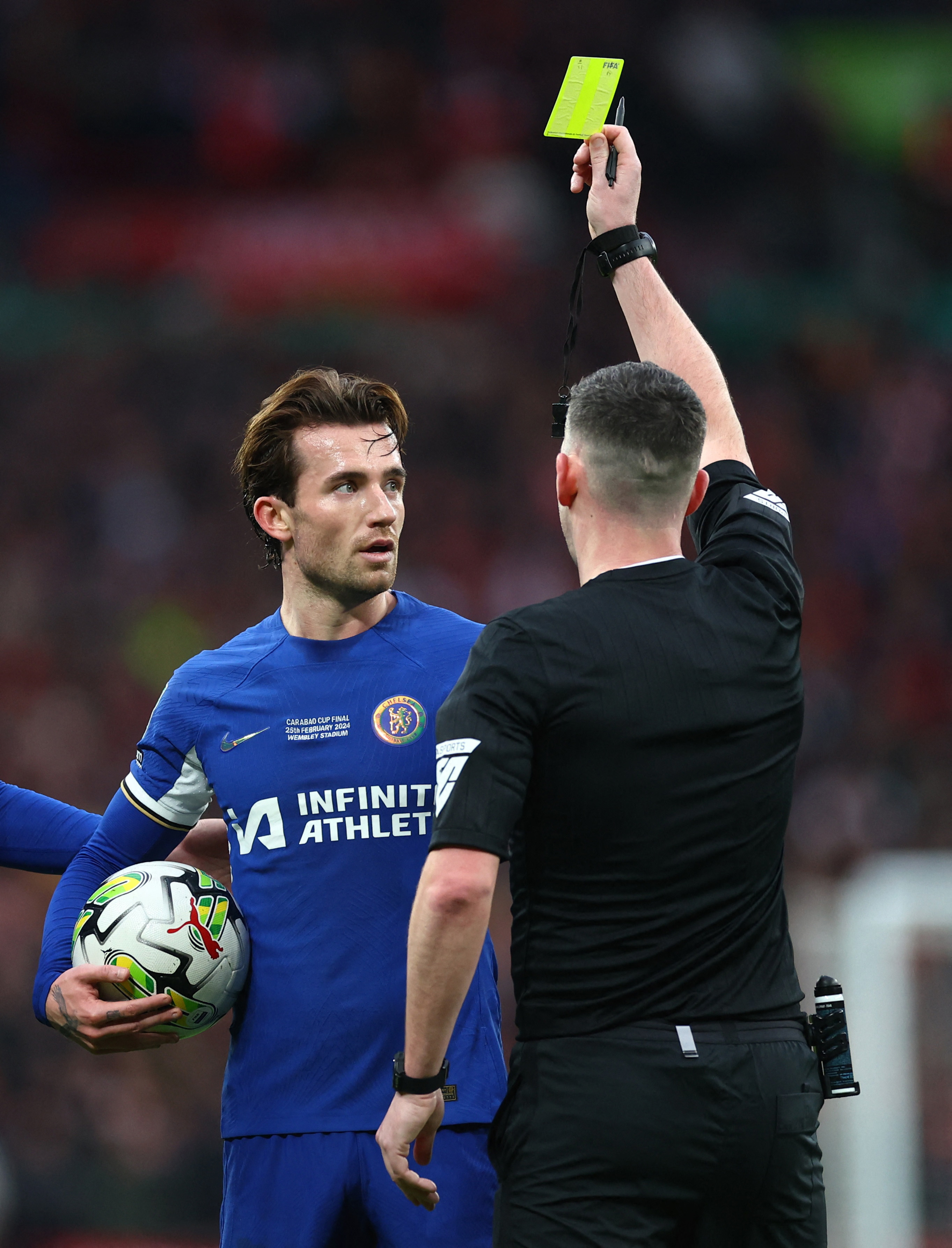 Referee Chris Kavanagh gave both players a yellow card