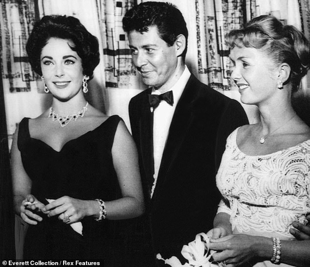 Triangle: Elizabeth's (left) 'unapologetic way of loving' saw her through eight marriages, one of which was to Eddie Fisher (middle), whom she stole from his first wife Debbie Reynolds (right)