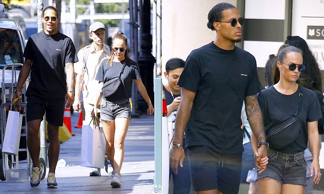 Virgil van Dijk goes shopping with his wife Rike Nooitgedagt in New York | Daily  Mail Online