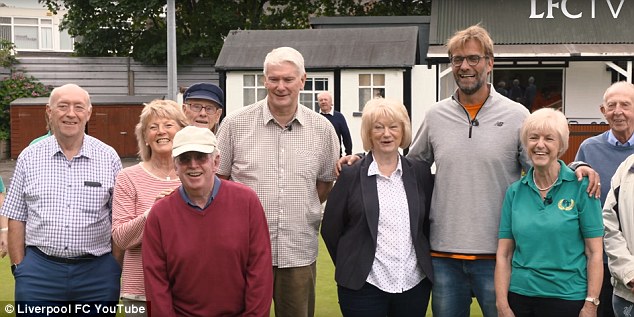 The regular members of the Holy Trinity bowling club seemed to enjoy Klopp's visit