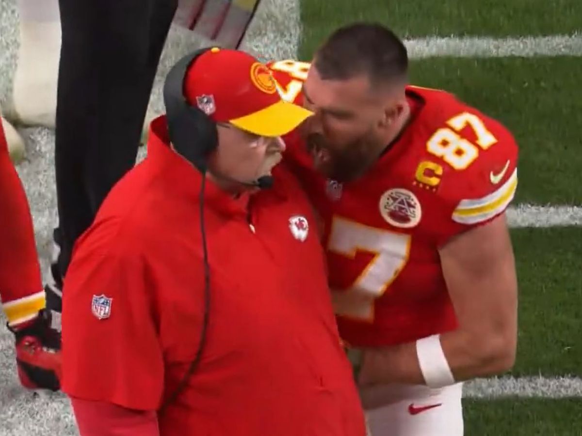 Andy Reid responds to Travis Kelce outburst and shove in fiery Super Bowl  LVIII moment - Mirror Online