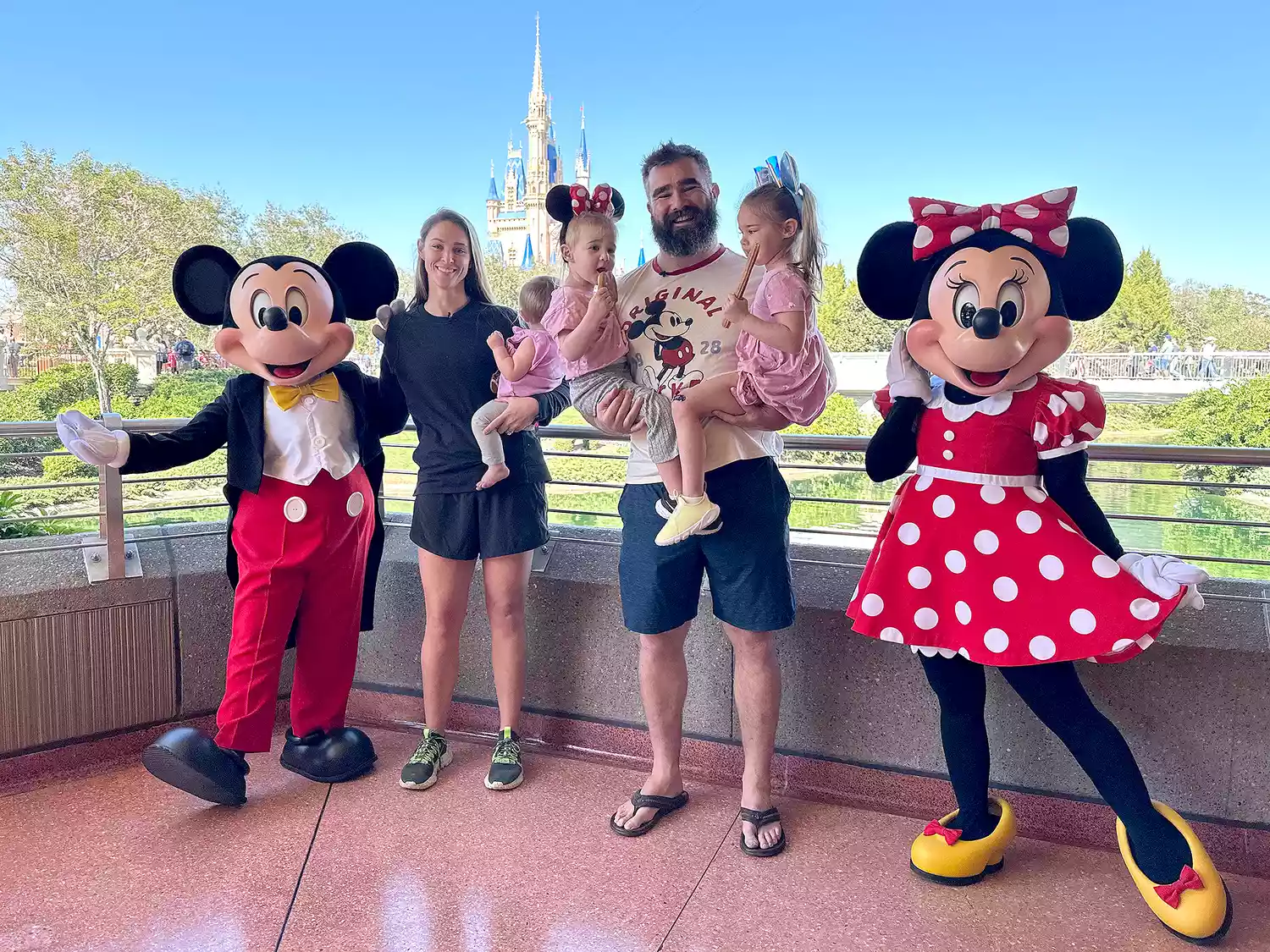 Jason Kelce Poses with Wife Kylie and Their 3 Daughters During Trip to Disney World 