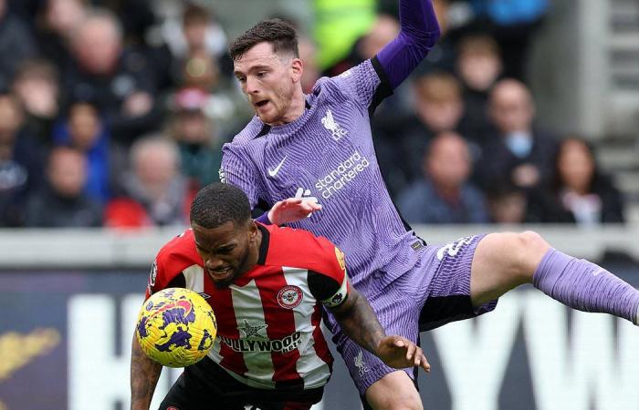 Premier League fans are left scratching their heads over why Brentford weren't awarded a penalty after Ivan Toney's clash with Andy Robertson during Liverpool defeat: 'That is utterly unbelievable'