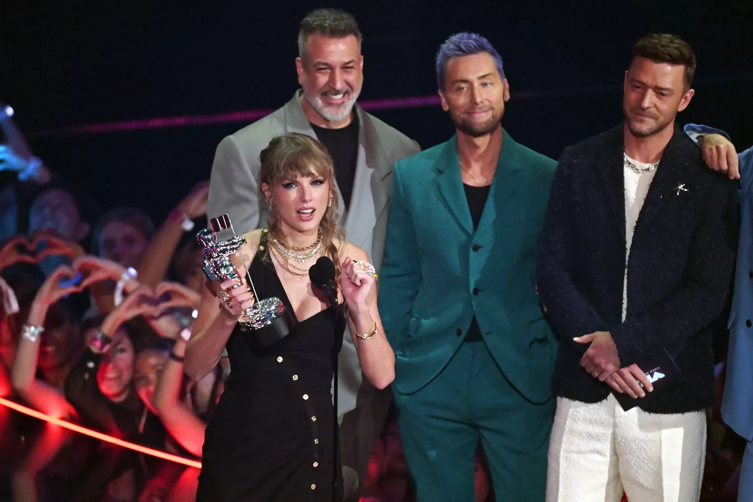 US singer-songwriter Taylor Swift accepts the award for Best Pop Video