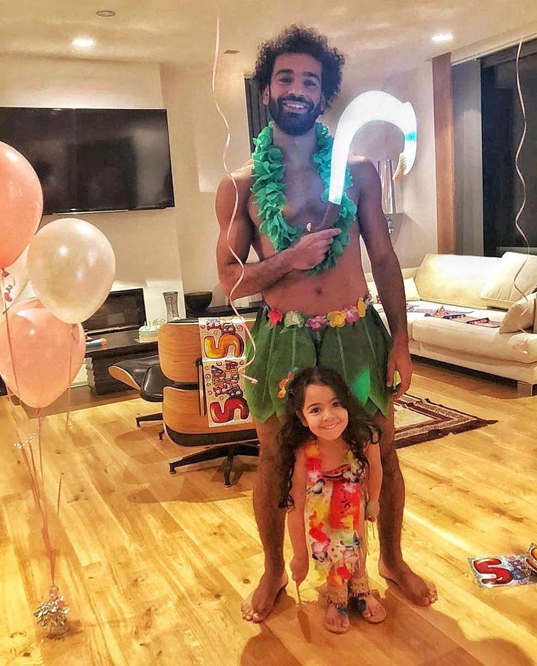  Mo Salah dressed up as Maui from Disney film Moana to celebrate his daughter's fifth birthday