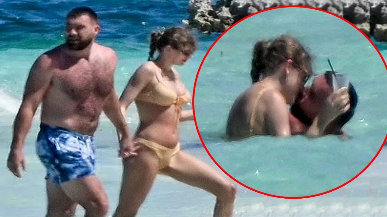 Taylor Swift and Travis Kelce were spotted sharing a passionate kiss as they frolicked on the beach - YouTube