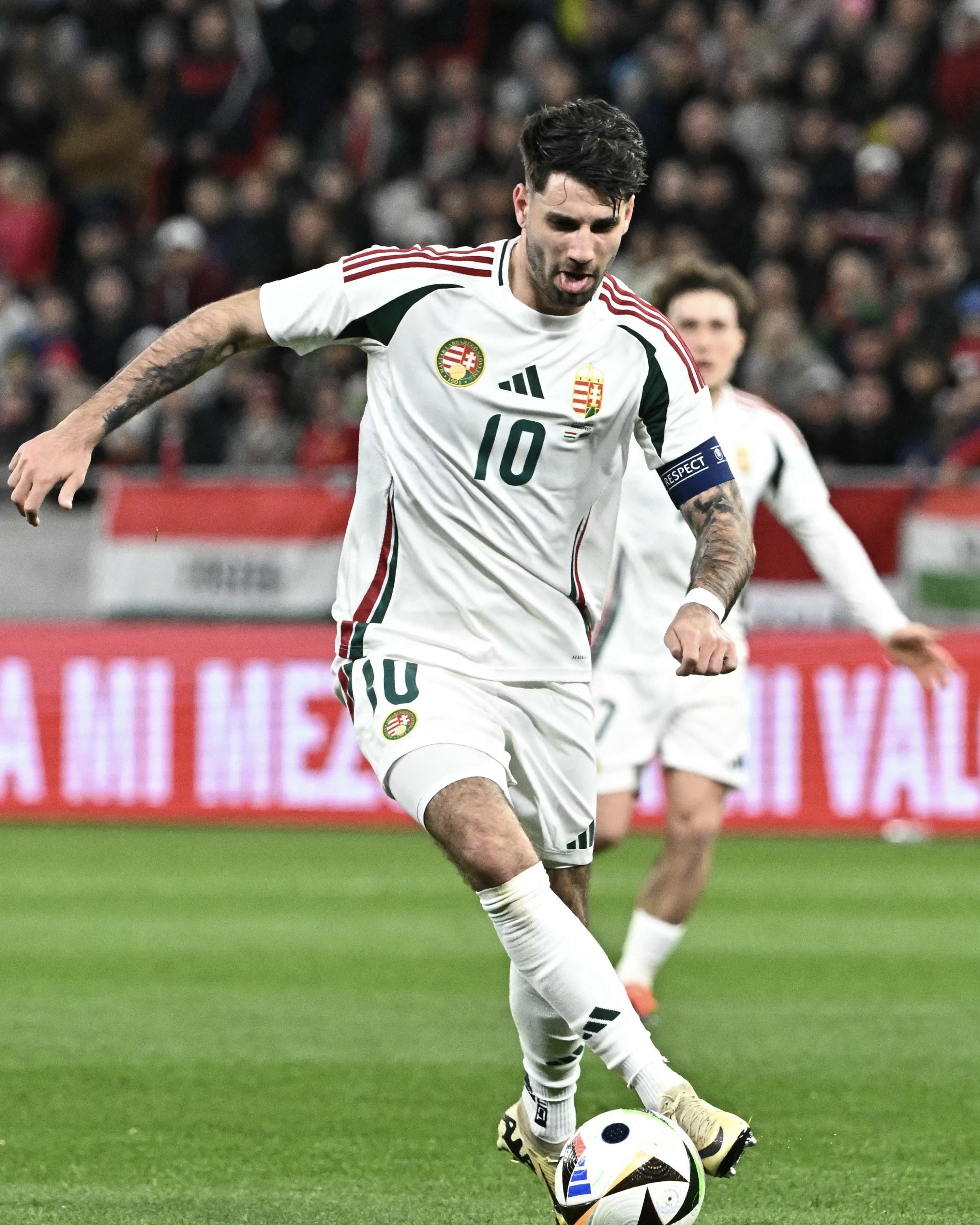 Photography of Dominik Szoboszlai playing for Hungary against Kosovo.

Szoboszlai scored the opening goal in a 2-0 victory for Hungary,