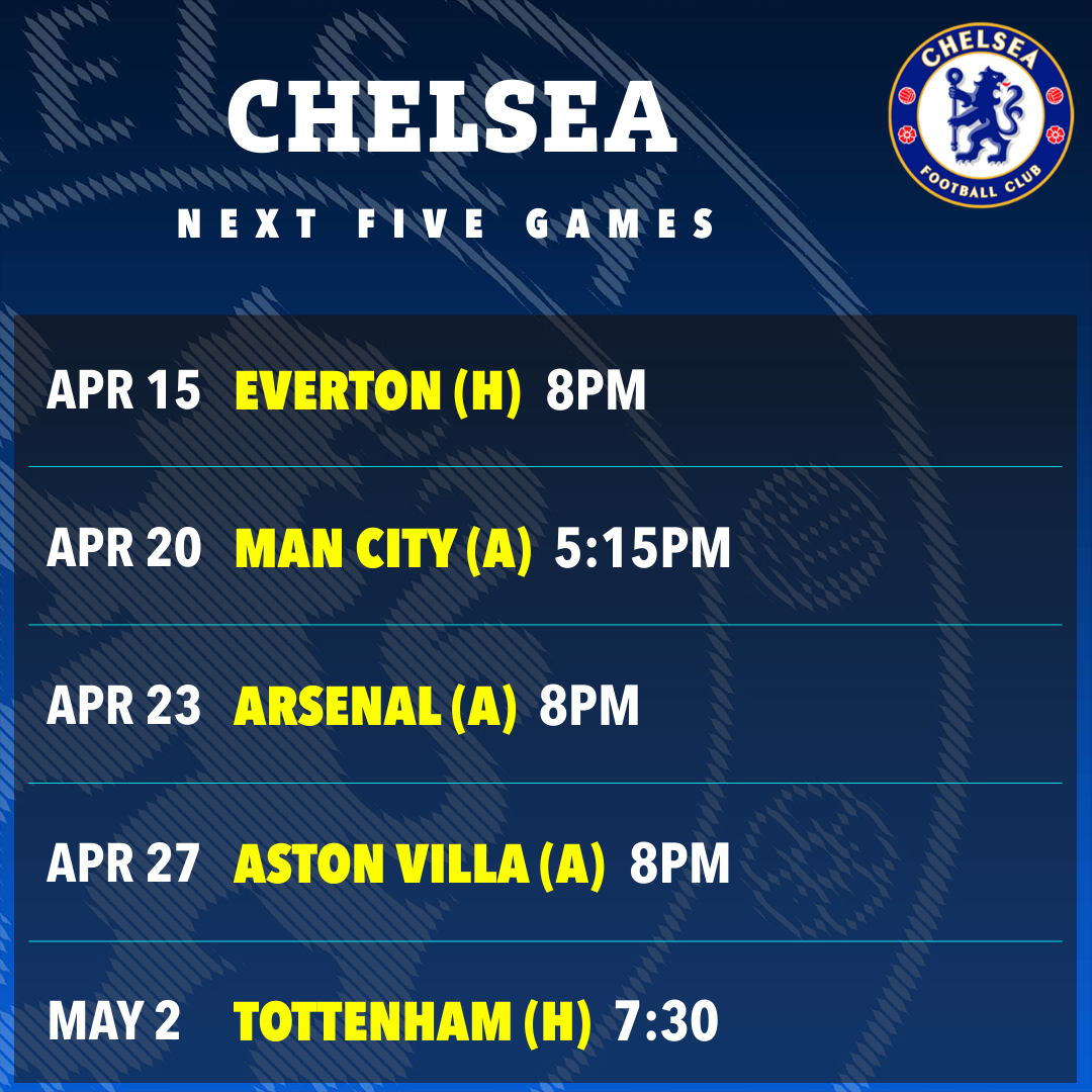 Chelsea have a difficult run of fixtures coming up