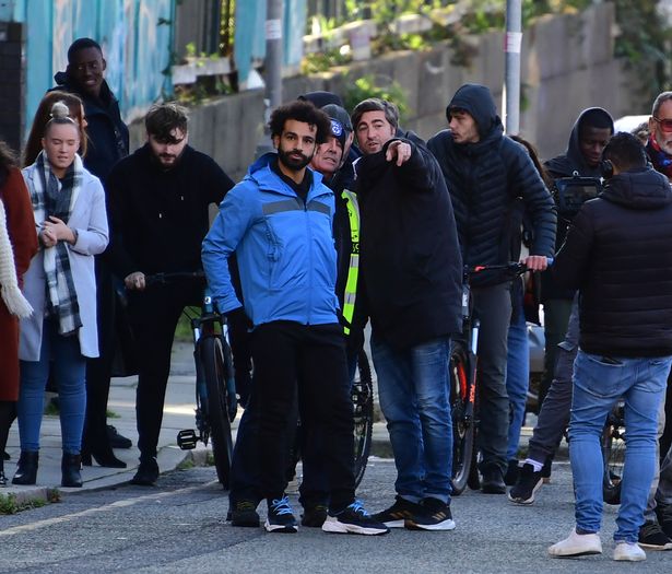 Mohamed Salah shooting an advert