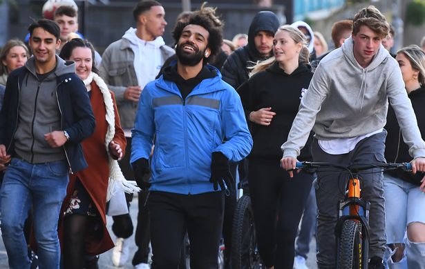 Mohamed Salah filming an advert