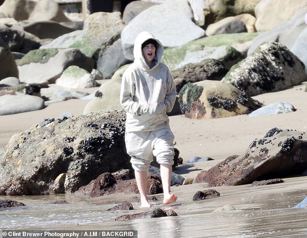 R&R: Billie Eilish, 19, spent an enjoyable day at the beach in Malibu with her producer and brother Finneas O'Connell and their family pit bulls on Sunday