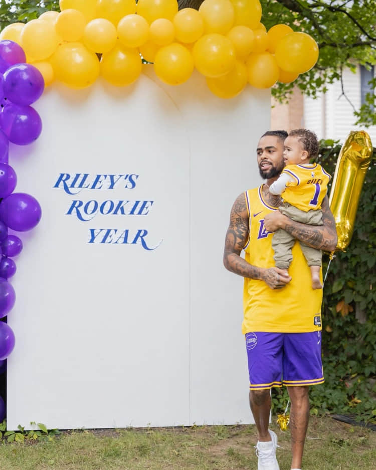 Russell shared photos from his son Riley’s 1st birthday party on IG