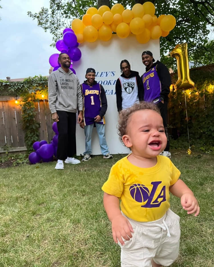 Russell shared photos from his son Riley’s 1st birthday party on IG