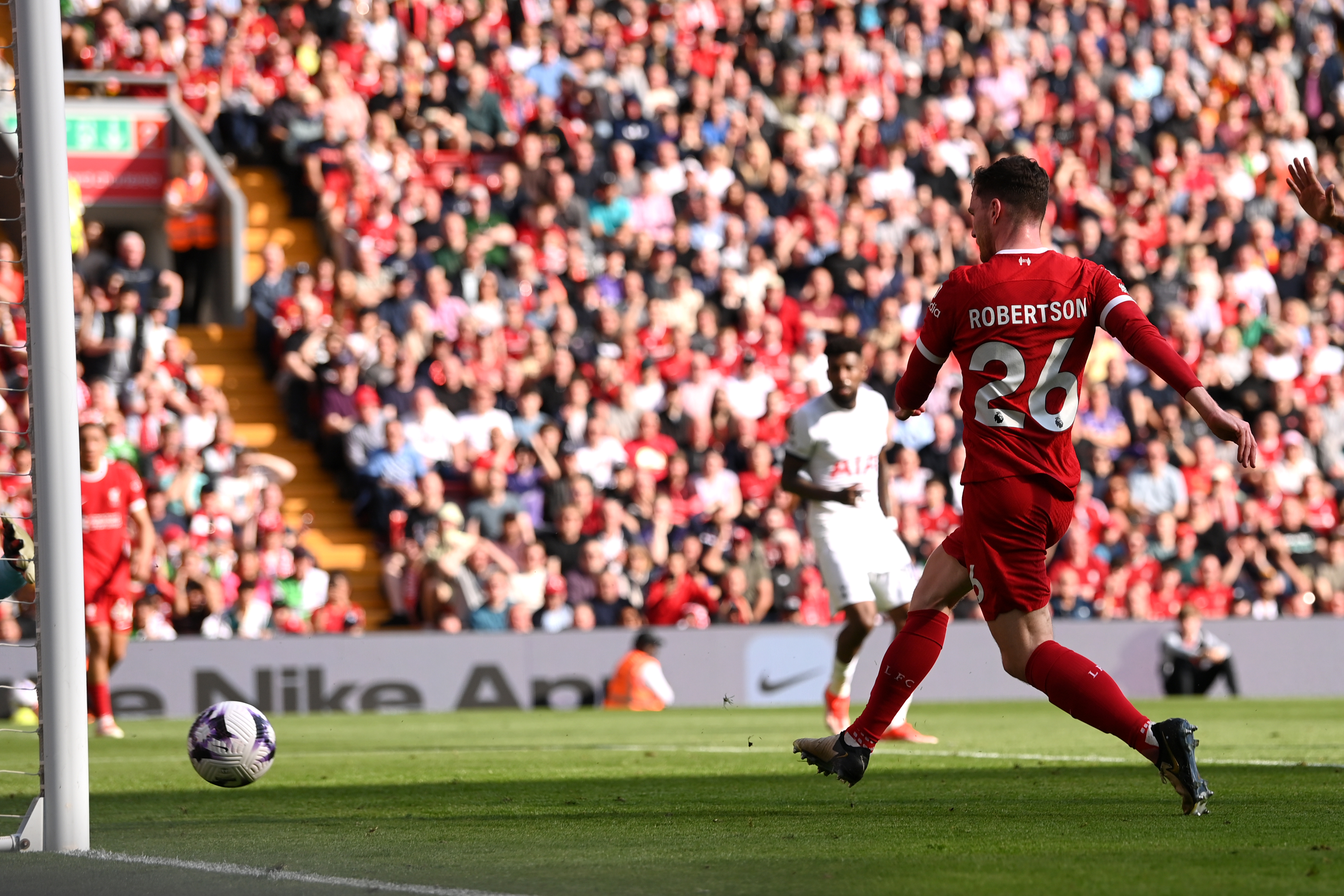 Andy Robertson pounced from close-range to double the advantage before the break