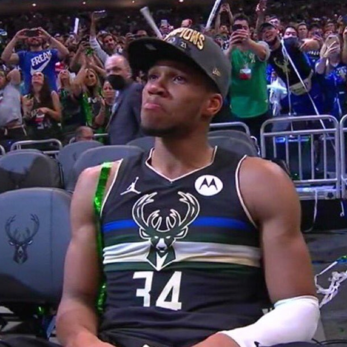 Giannis Antetokounmpo Shares Message Of Hope With World After First NBA Championship: "My Mom Was Selling Stuff In The Street And Now I'm Sitting Here At The Top Of The Top" -