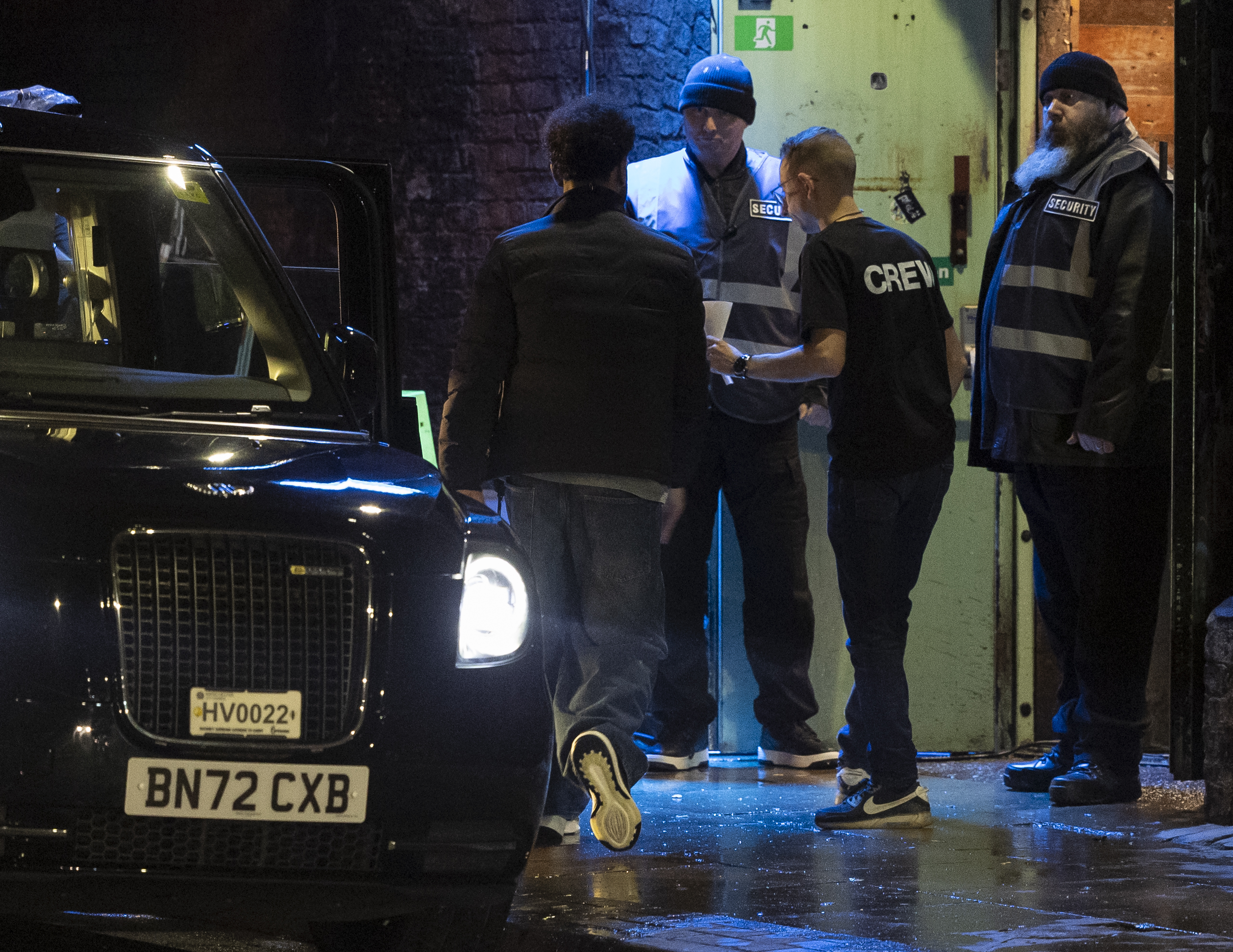 Salah then walked past two security guards to enter The Gorilla Bar in Manchester