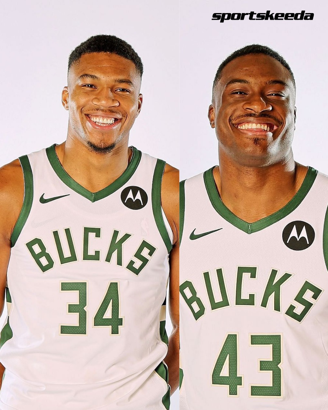 May be an image of 2 people, people playing basketball, basketball jersey and text that says "sportskeeda BUCKS 34 BUCKS 43"