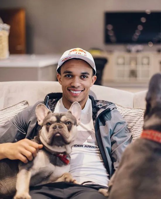 Footballers with animals on X: "Trent Alexander-Arnold chilling with his dog https://t.co/zwN15lNWyd" / X