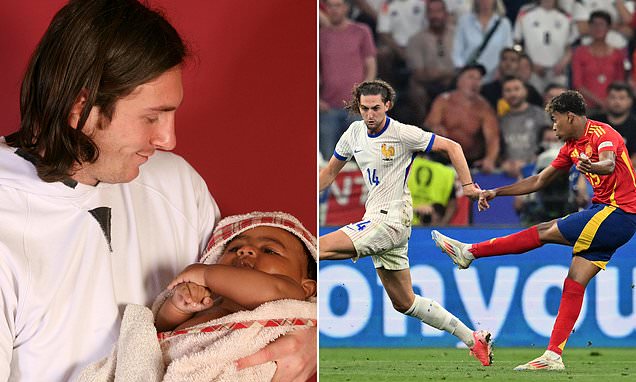 Photos of Lionel Messi with Spain's Euro 2024 hero Lamine Yamal as a BABY  resurface after historic tournament goal last night | Daily Mail Online