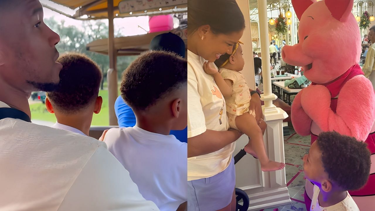 Giannis and wife, Mariah Riddlesprigger, took children to Disney World