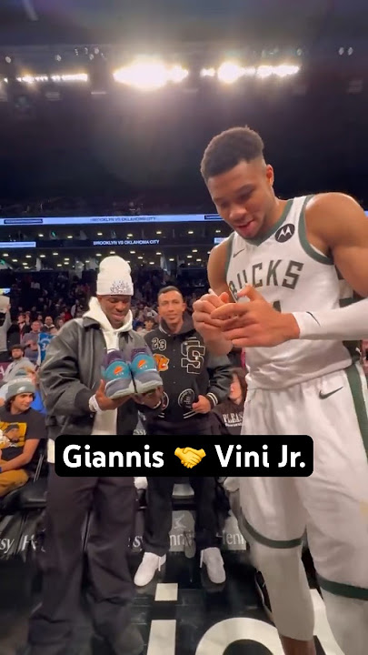 Giannis links up with Real Madrid star Vinicius Junior 