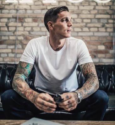  The 38-year-old is more into his tattoos