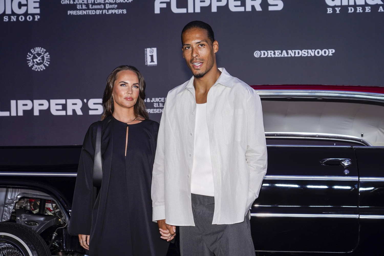 Virgil Van Dijk and his wife Rike Nooitgedagt were seen at the event hosted at Flipper's Roller Boogie Palace