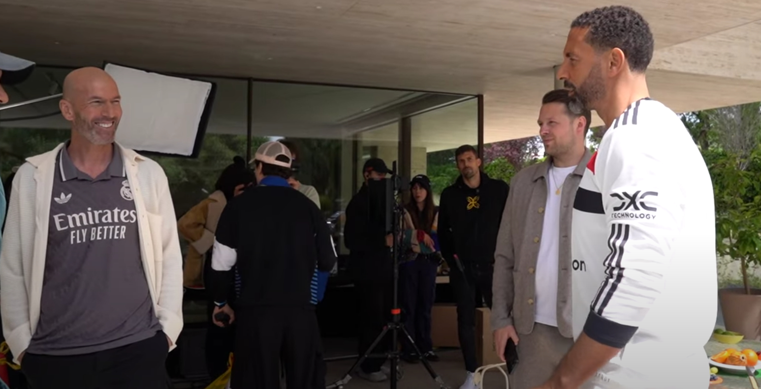 Ferdinand enjoyed a chat with Zidane in a behind-the-scenes video of the kit announcement