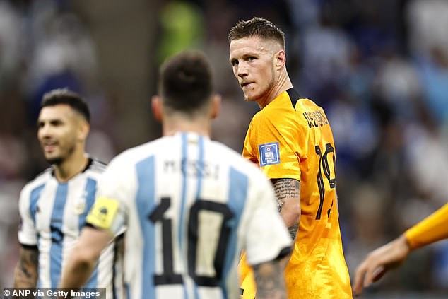 Messi and Weghorst clashed after a quarter-final that saw 17 yellow cards dished out