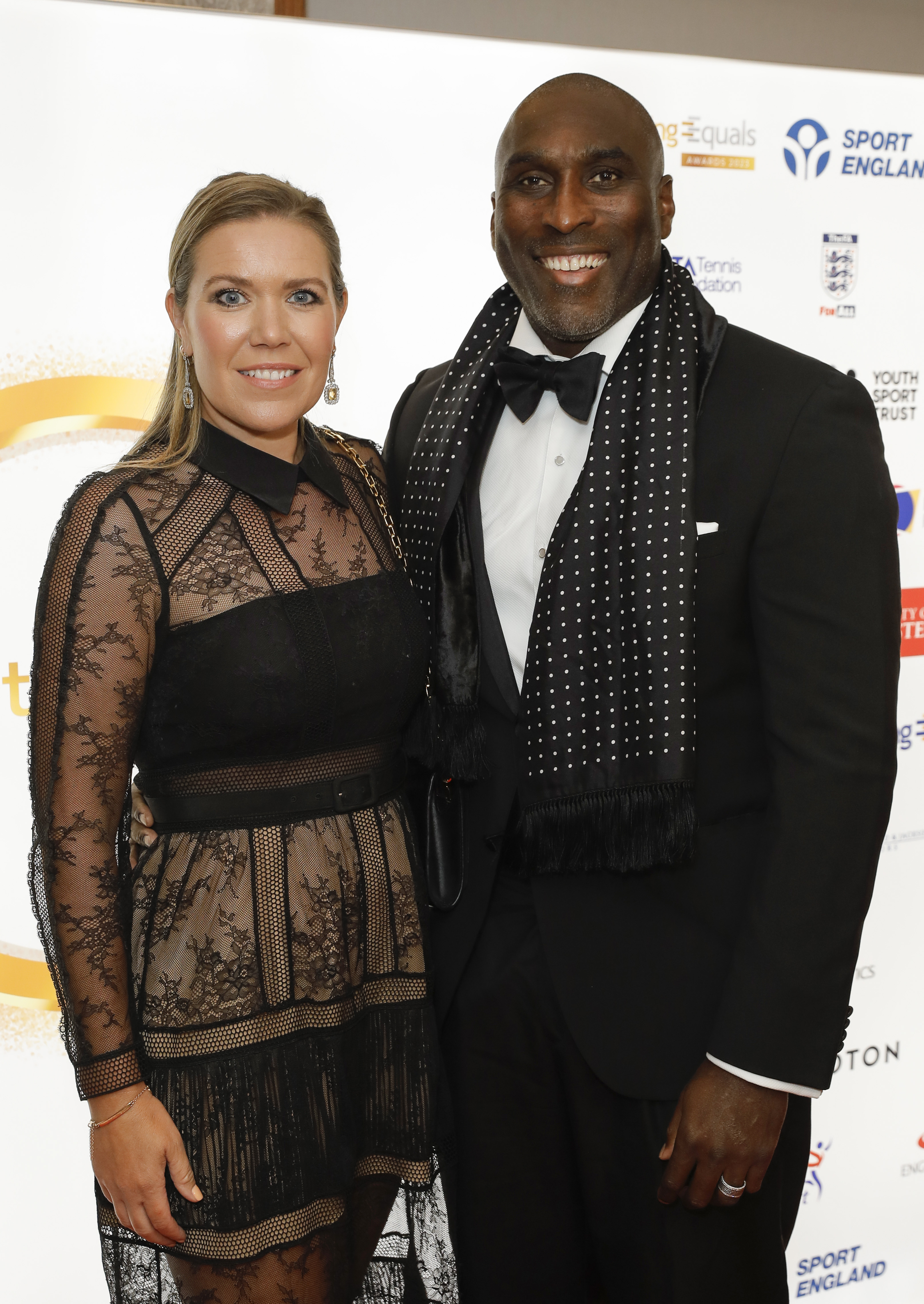 Sol Campbell and Fiona Barratt at the Sporting Equals awards in October last year