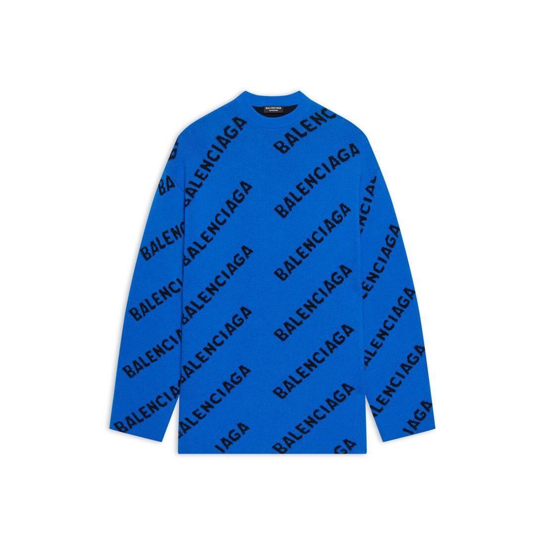 Men's Allover Logo Sweater in Blue - 1