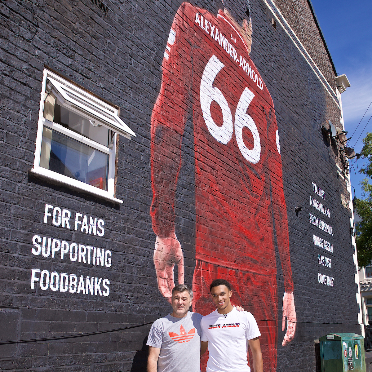 TAW Unveils Trent Alexander-Arnold Mural w/ Fans Supporting Foodbanks