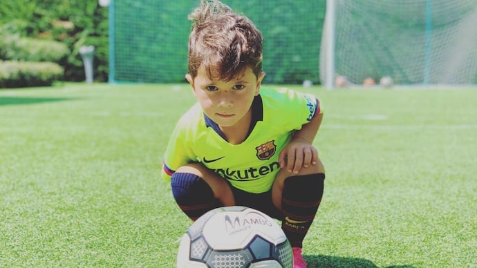 Watch: Lionel Messi's son scores a goal and celebrates like his father -  India Today